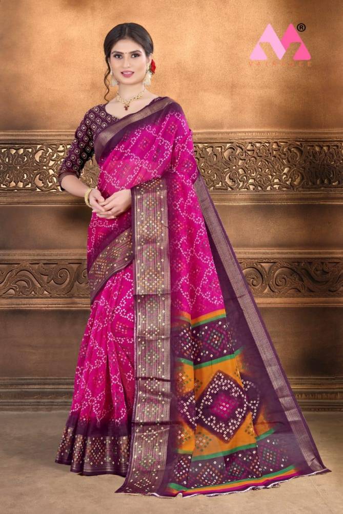 Bandhej 6 Latest Designer Fancy Festive Wear Handicraft Cotton Linen Pure Bandhej Saree Collection 